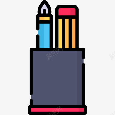 铅笔盒文案线颜色图标图标