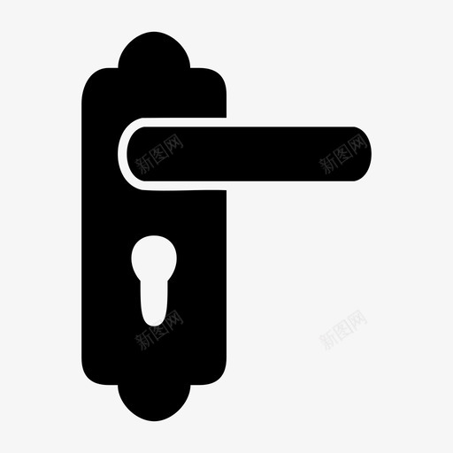 门把手关门房子图标svg_新图网 https://ixintu.com 关门 房子 把手 钥匙孔 锁 门把手