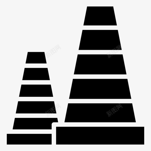 圆锥体障碍物块图标svg_新图网 https://ixintu.com 圆锥体 在建图示符图标 块 构造 道路 障碍物