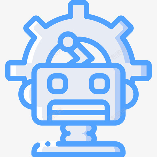 机器人人工智能21蓝色图标svg_新图网 https://ixintu.com 人工智能21 机器人 蓝色