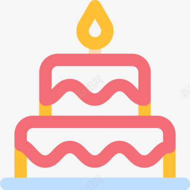 生日蛋糕59岁生日线性颜色图标图标