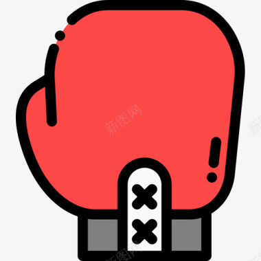 拳击手套极限运动19线性颜色图标图标