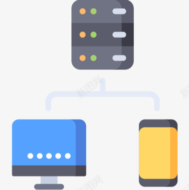 客户端服务器互联网技术10扁平图标图标