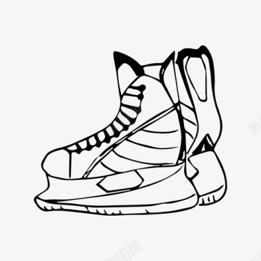 冰球溜冰鞋运动图标图标