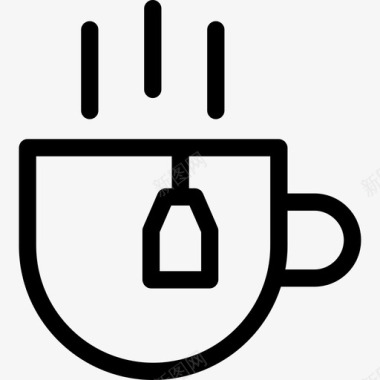 茶美容和水疗5线性图标图标