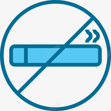 禁止吸烟酒店和旅游4蓝色图标图标