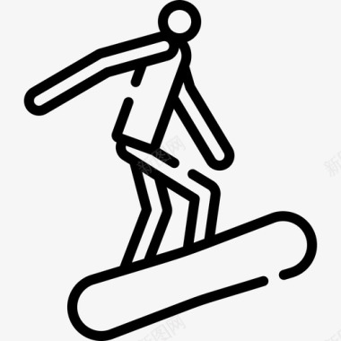 滑雪板冬季运动17直线型图标图标