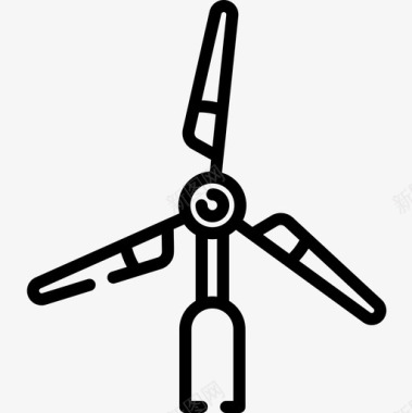 风力涡轮机建筑22线性图标图标
