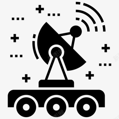 卫星车无人驾驶面包车自动驾驶交通工具图标图标