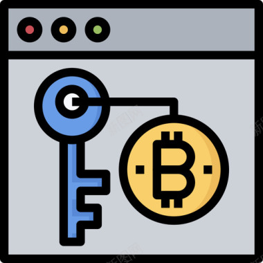KeyBlockchain15线性颜色图标图标
