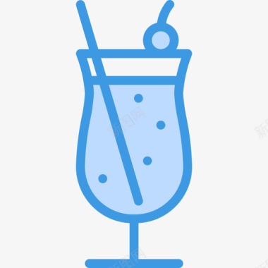 鸡尾酒酒精饮料4蓝色图标图标