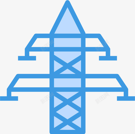 电气塔工业16蓝色图标svg_新图网 https://ixintu.com 工业16 电气塔 蓝色