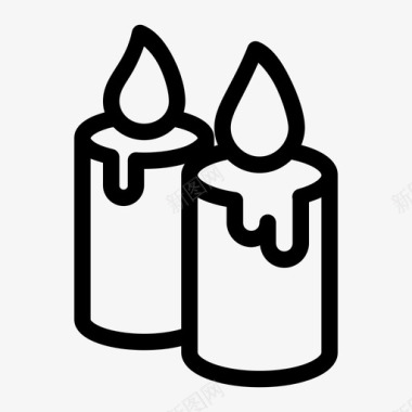 蜡烛装饰排灯节图标图标