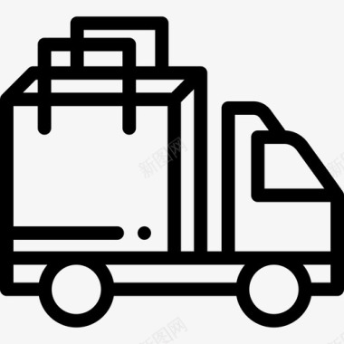 送货卡车包裹运送2直线图标图标