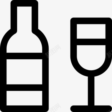 葡萄酒野餐28直系图标图标