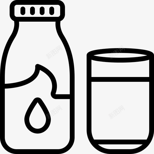 牛奶奶瓶钙图标svg_新图网 https://ixintu.com 健康 奶瓶 牛奶 玻璃 钙