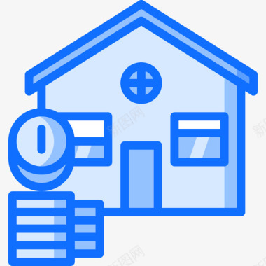 抵押贷款房地产7蓝色图标图标
