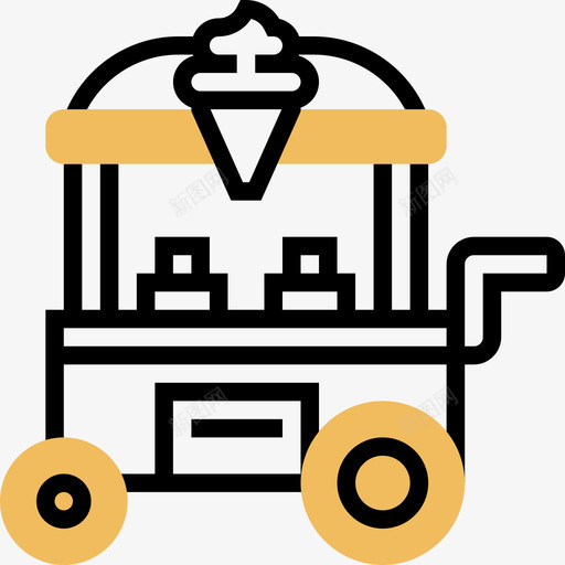 食品车街头食品和食品卡车司机3黄色阴影图标svg_新图网 https://ixintu.com 街头食品和食品卡车司机3 食品车 黄色阴影