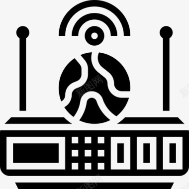 Wifi信号卫星4字形图标图标