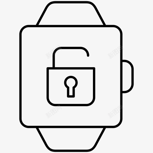解锁智能手表挂锁智能手表轮廓图标svg_新图网 https://ixintu.com 挂锁 智能手表轮廓图标 解锁智能手表