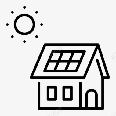 太阳能电池屋能源电力图标图标