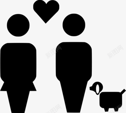 家庭狗男人图标图标