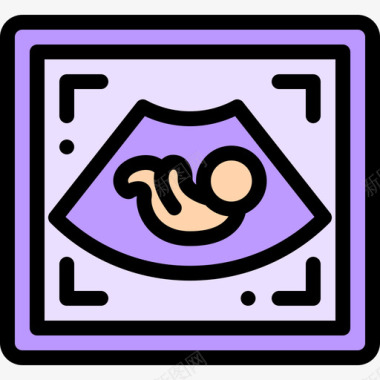 超声波孕妇6线色图标图标