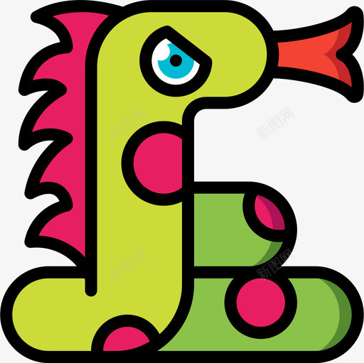蛇怪物10线性颜色图标svg_新图网 https://ixintu.com 怪物10 线性颜色 蛇