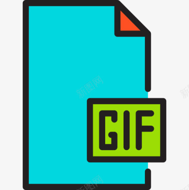Gif文件和文件夹11线性颜色图标图标