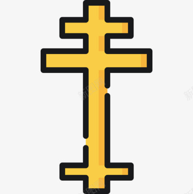 十字架希腊神话7直线颜色图标图标