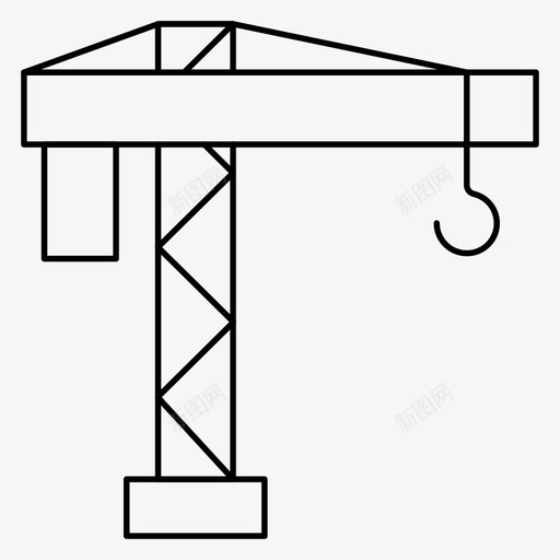 起重机建筑升降机图标svg_新图网 https://ixintu.com 升降机 在建细线图标 建筑 机械 起重机