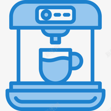 咖啡机咖啡店76蓝色图标图标