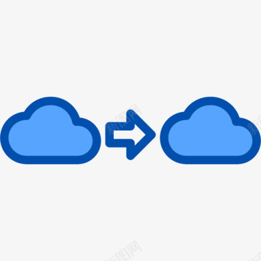 传输数据库和云蓝色图标图标