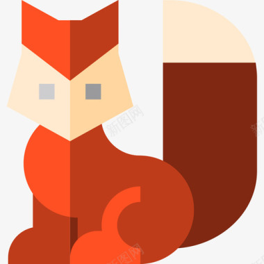 狐狸秋季自然7平坦图标图标