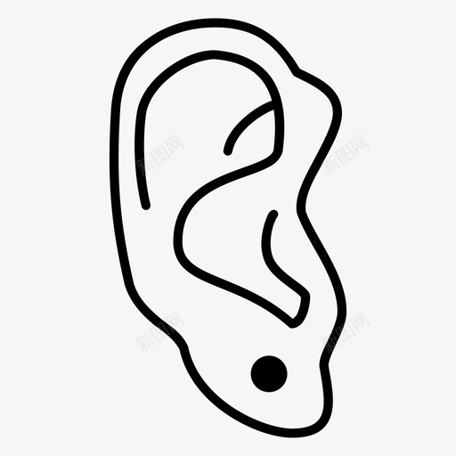 耳朵脑袋声音图标svg_新图网 https://ixintu.com 声音 耳朵 脑袋