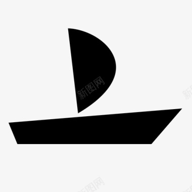 船帆船运动雕文图标图标