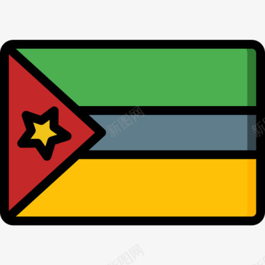 莫桑比克国旗10线颜色图标图标