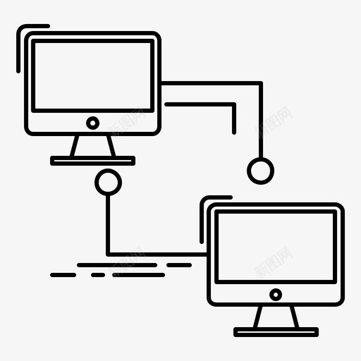 局域网计算机连接图标svg_新图网 https://ixintu.com 同步 局域网 本地 计算机 连接