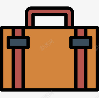 手提箱商务3线性颜色图标图标