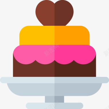 结婚蛋糕派对庆典4扁平图标图标
