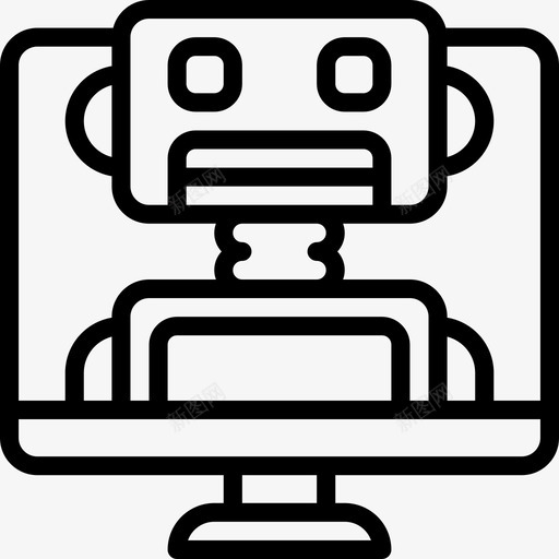 机器人人工智能19线性图标svg_新图网 https://ixintu.com 人工智能19 机器人 线性