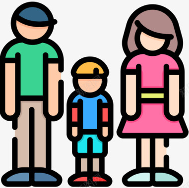 家庭自由时间10线性颜色图标图标