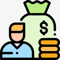 4个线条图标薪水面试4线条颜色图标高清图片