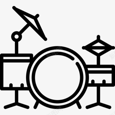 鼓音乐节24线性图标图标