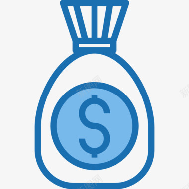 钱袋银行金融7蓝色图标图标