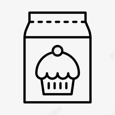 纸杯蛋糕混合物蛋糕混合物面包师图标图标