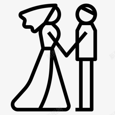 婚礼情侣爱情图标图标