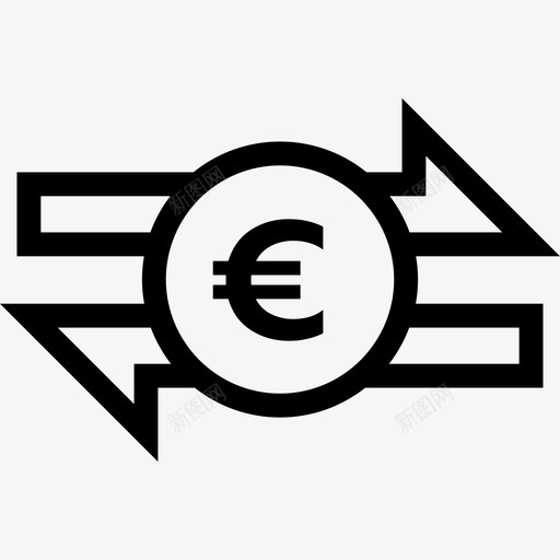 转账欧元银行转账货币图标svg_新图网 https://ixintu.com 汇兑 货币 转账欧元 银行转账