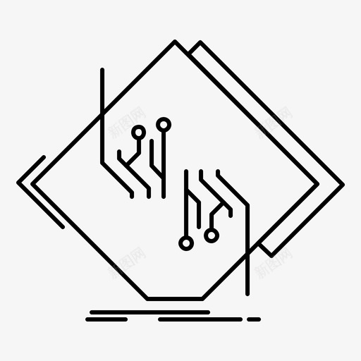 芯片板电路电子图标svg_新图网 https://ixintu.com 电子 电路 硬件工程和互联网 网络 芯片板
