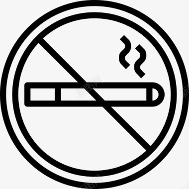 禁止吸烟酒店24小时服务直系图标图标